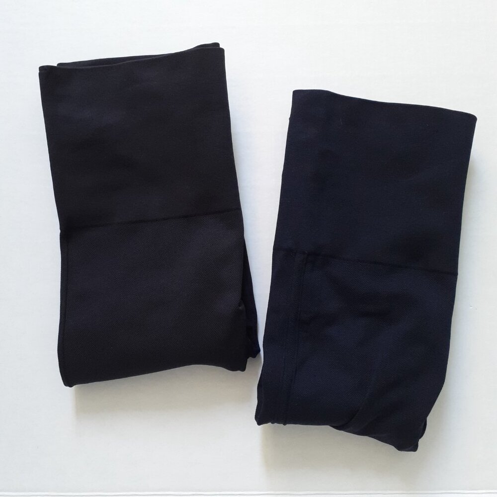 Set of 2 Spanx Look At Me Now Seamless Leggings Black Blue Size M